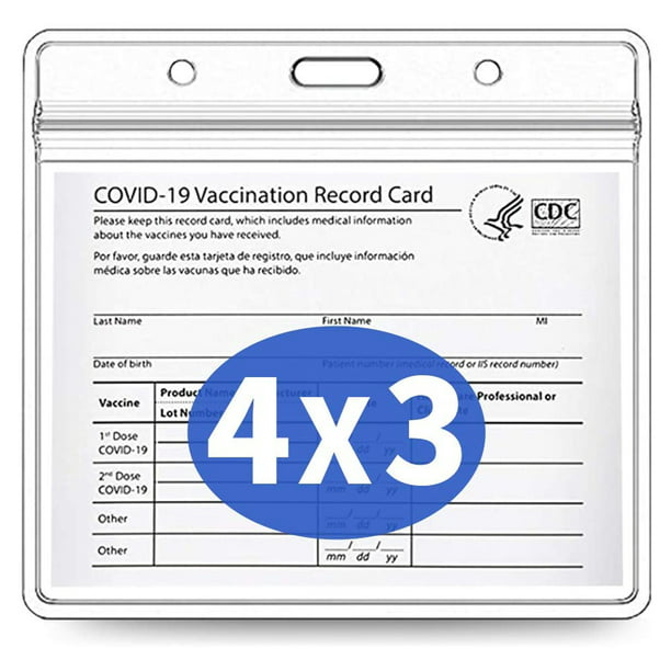 Clear Vinyl Vaccine Card Sleeve Vaccine Card Protector 4x3 Inches Immunization Card Holder 5 PCS CDC Vaccine Card Holder Waterproof with Resealable Zip 